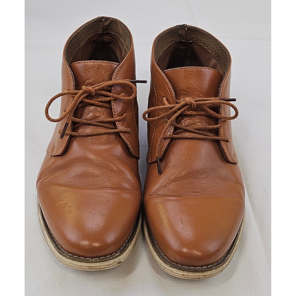 Jousen‎ Mens MY655 Tan Leather Chukka Boots Lace Up Ankle Shoes Size 12